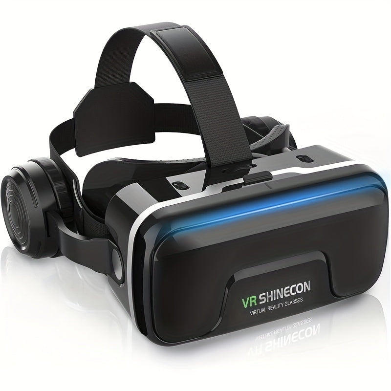Portable VR Movie Game Glasses - HD Cinema Headset with Adjustable Strap, Smartphone Compatible, No Battery/Charging Required, Stylish Curved Design with Black Body - Ideal Gift for Immersive Home Entertainment, Suitable for