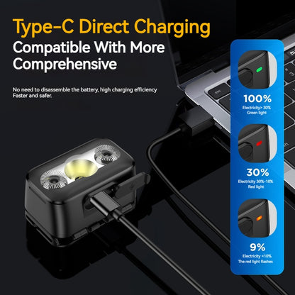 For PHILIPS Bionic Design Night King LED Headlamp with Intelligent Infrared Sensing, 10 Lighting Modes, USB Rechargeable, Red & Blue Warning Light, Clip-On for Camping, Fishing, Hiking, Work, and Outdoor Activities, Hiking Ge