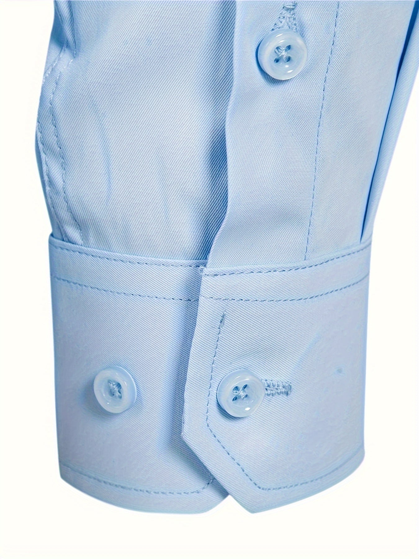 Men'S Slim Fit Long Sleeve Shirt - 55% Cotton, 40% Polyester, 5% Spandex, Solid Color, All-Season, Woven Fabric, Button-Up, Lapel Collar, Casual Weekend Wear, 125g/m²