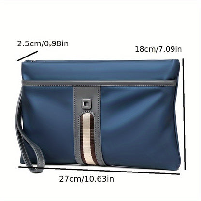 Men's Business Fashionable Envelope Bag Large Capacity Handbag Oxford Cloth Clutch Bags, Simple Wrist Bag Phone Cards Keys Storage Bags