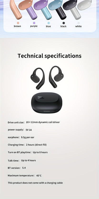 JBL Sense Lite sound circle, open wireless headphones, non-bone conduction sports running exercise travel hanging ear type non-clip ear headset, long-term wear, ultra-long battery life, enhanced bass, sound quality and clear