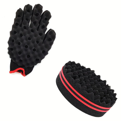 Afro Twist Hair Comb Twist Wave Barber Tool Twist Brush Curl Comb Twist Hair Sponge Twist Wave Curl Brush Comb Twist Hair Coils Comb for Natural Hair Perm comb set, sponge shaped comb, steel needle insertion comb, curling glo