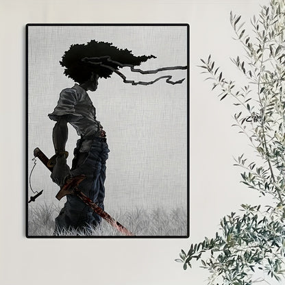 1pc African Samurai Anime Poster, Room Aesthetics Poster, Decoration Painting, Canvas Wall Art, Living Room Poster, Bedroom Painting, Home Decor, Frameless