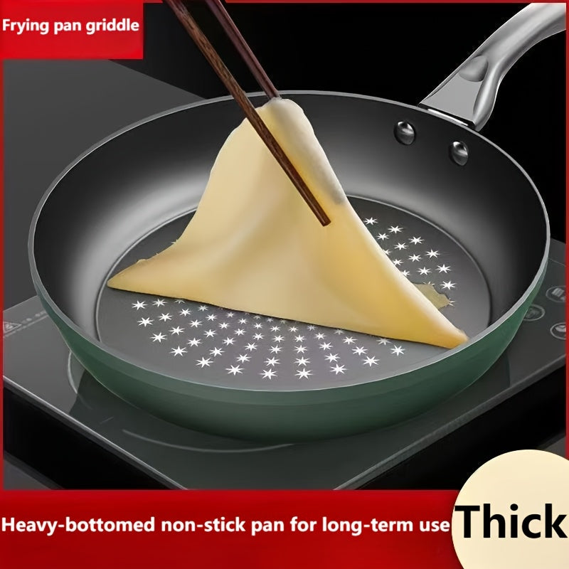 Cast Iron Non-Stick Frying Pan with Star Pattern - Heavy-Duty, Long-Lasting, Induction & Gas Stove Compatible, Perfect for Eggs, Pancakes, Steaks, and More, Versatile Cooking Pan | Star Pattern Pan | Durable Cookware