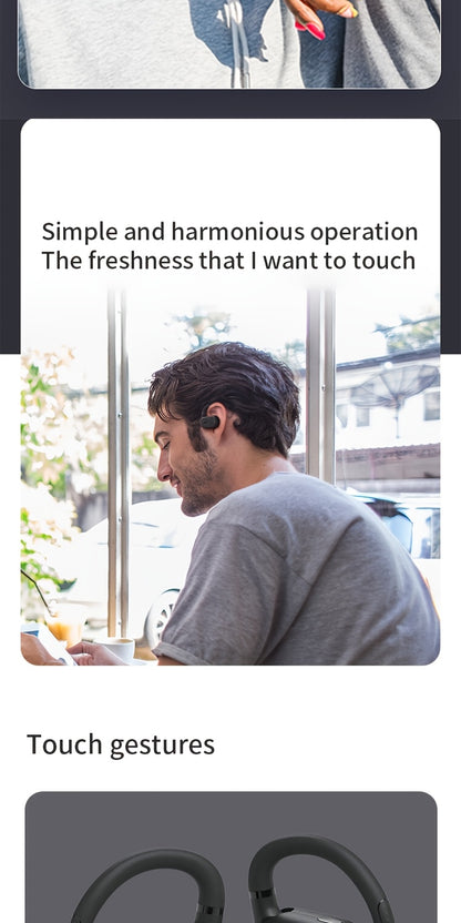 2024 New JBL Soundgear sense Open Wireless Earphones Bone Conduction Sports Running Headphones, Wireless Earbuds, HIFI Sound Quality, HD Calling, 1200mAh Rechargeable Battery, Wireless Connectivity