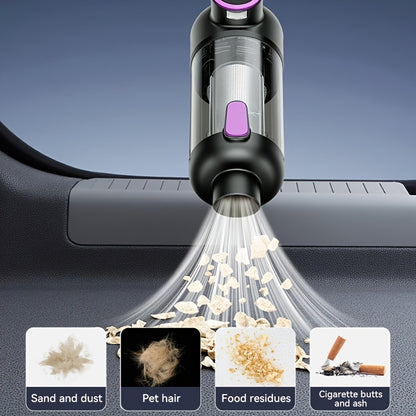 Wireless handheld vacuum cleaner for cars and homes, car-mounted 2-in-1 blower and suction cleaner, handheld type, high power, super strong suction, small and mini handheld car interior cleaner, wet and dry dual-purpose car v