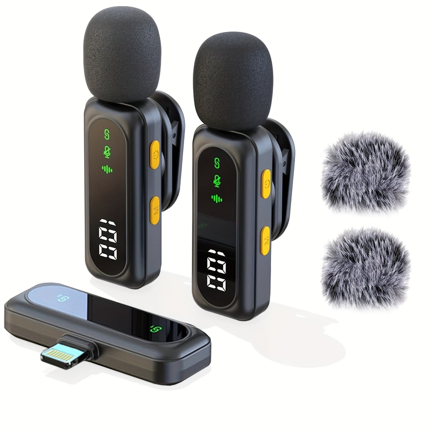 2025 New USB C Phone Mini Microphone for iPhone, Android, Camera, Utsund LED Display Wireless Lavalier Microphone for Video Recording, Clip on Lapel Lav Mics with Noise Reduction for Interview Vlog YouTube TikTok