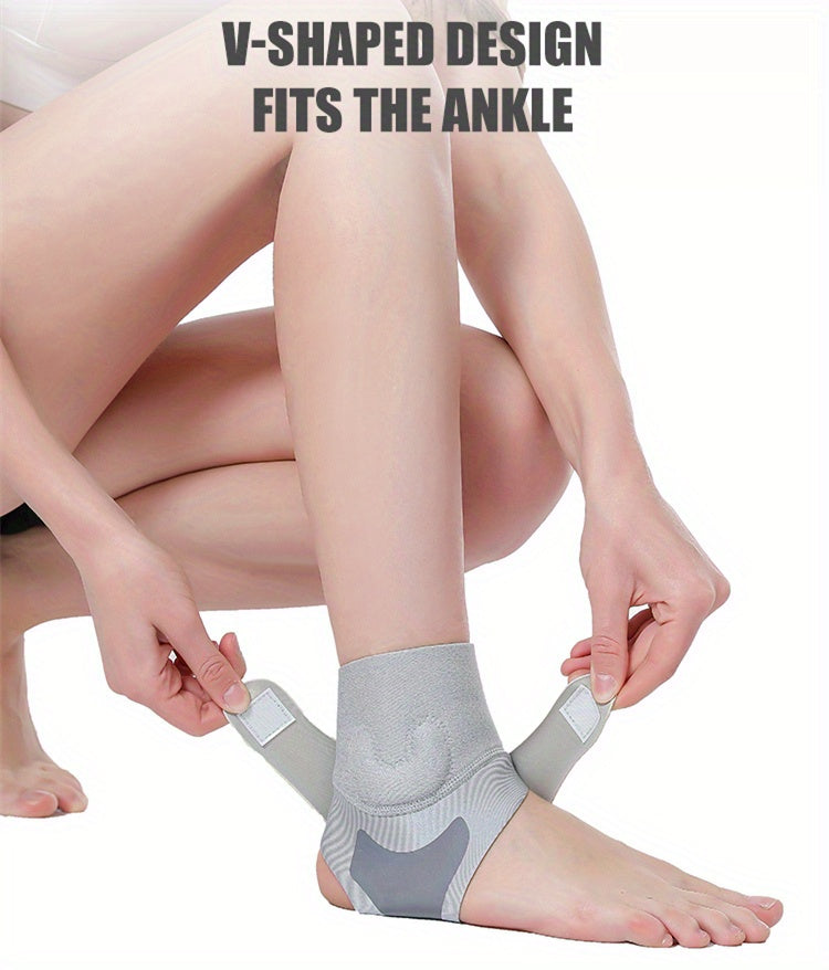 1pc, Breathable Ankle Support with Silicone Gel Pad for Men and Women - Adjustable Compression Brace for Sports, Running, Fitness, and Basketball