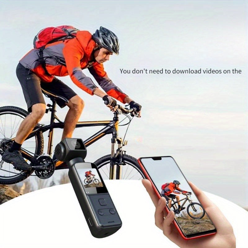 1pc 5K Vlog Camera with 3-Axis Gimbal & Magnetic Mount | 270° FOV + 3.38cm CMOS for American Style Beauty | Pocket-Sized | USB-C Fast Charge | Ultimate Travel/ Back to School Vlogging Kit (Easter Gifts Ready)