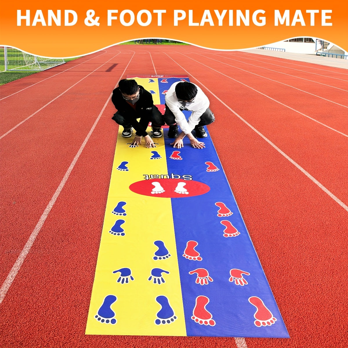 Laughter Guaranteed! 2-Player Hands&Feet Coordination Training Mat – Extra Large PVC Mat with Anti-Fade Printing, Perfect for Picnics, Team Retreats & Birthday Party Games