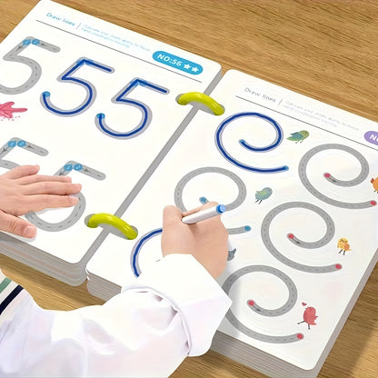 32-Page Reusable Magic Practice Notebook Set | Whole Brain Development, Pen Control Training & Drawing Education Workbook | Learn Writing Skills, Paper Material, Educational Workbook | Color Pages | Durable Binding