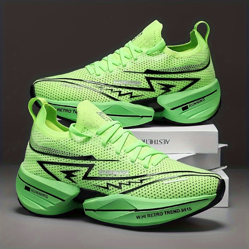 Ténis Slip-On para Homem - Calçado de Corrida Respirável com Estampado Geométrico e de Letras para Ginásio e Uso Casual