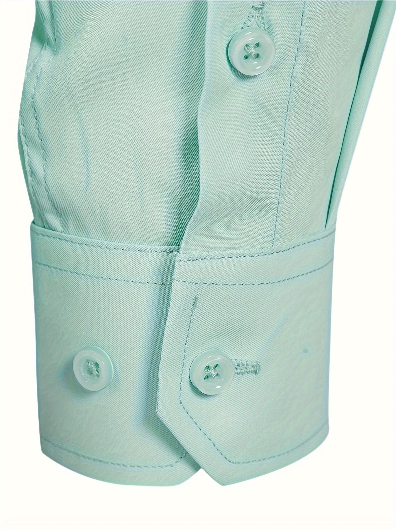 Men'S Slim Fit Long Sleeve Shirt - 55% Cotton, 40% Polyester, 5% Spandex, Solid Color, All-Season, Woven Fabric, Button-Up, Lapel Collar, Casual Weekend Wear, 125g/m²