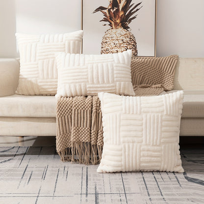 1pc Bohemian Snowflake Velvet Throw Pillow Cover - Soft and Stylish Living Room Decor with Zipper Closure