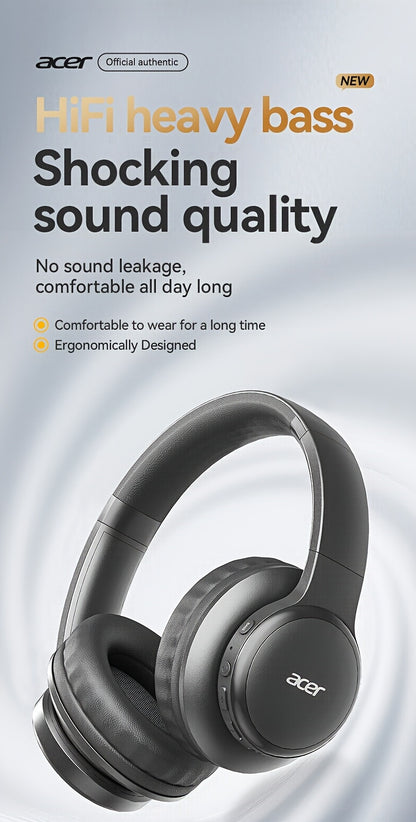 Upgraded Wireless Over-Ear Headphones with Bass-Enhanced Sound, Lightweight Foldable Design Featuring Built-In Microphone. Includes 3.5mm Audio Cable