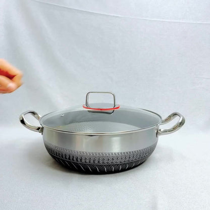 Frying pan, cooking pot, Soup Pot, hot pot, Fry Pan Tri- Ply Stainless Steel Multi-purpose pot with Lid
