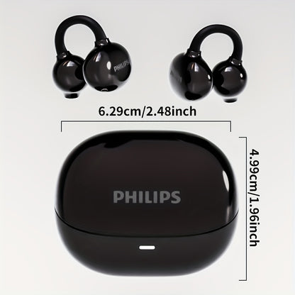 For Philips Wireless Earbuds with Touch Control, Open-Back Design, High-Definition Sound, and Noise Cancellation for Calls - Plastic Earphones with Condenser Mic, TWS Sports Headphones for Cellphones TAT3469, USB-C Charging,