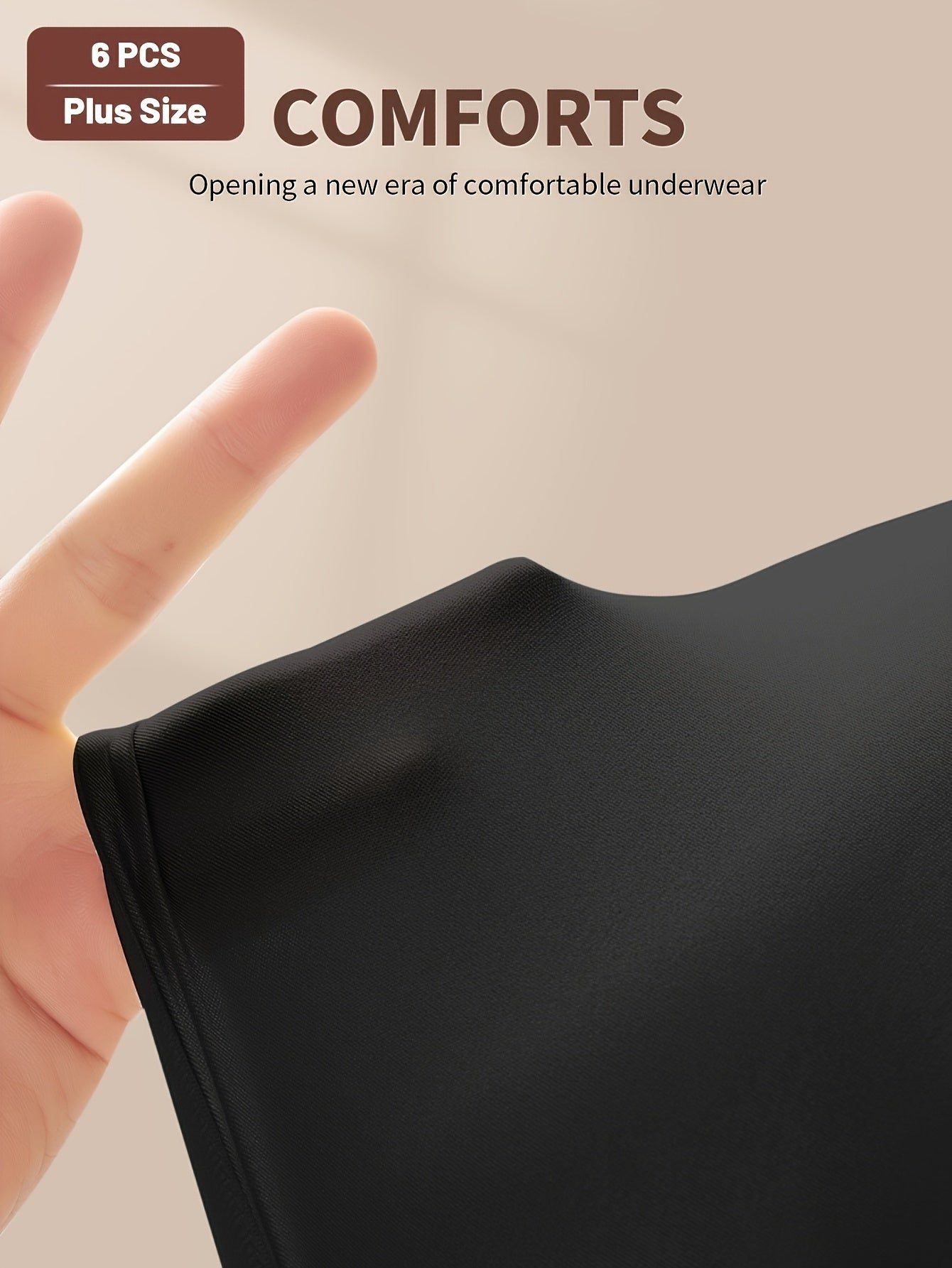 6-Pack MIOTAN Plus Size High-Waisted Tummy Control Panties for Women, Breathable Mesh Crossed Waistband, Seamless Fiber, Shaping Butt Lifting Underwear, Elegant Solid Color, Medium Stretch Knit Fabric, 90% Polyester 10% Elast