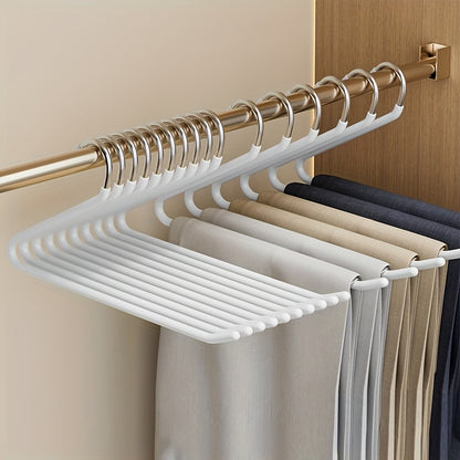 10pcs Space-saving Goose Z-shaped Pants Hanger Durable Metal Material Multi-functional Pant Storage Household Supplies, Clothing Store Pants Display Clothes Rack
