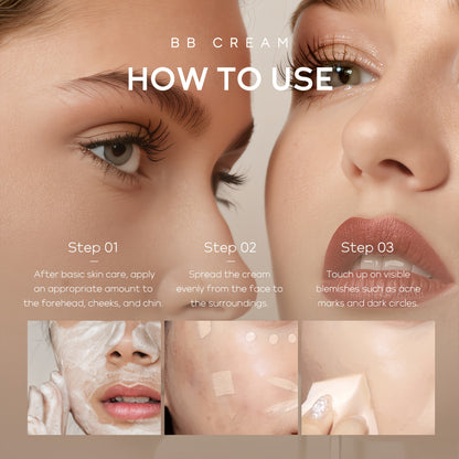 Quiyum BB Cream, Waterproof Long Lasting Pores Concealer, Brighten Skin Tone, Cover Blemishes Make Up Foundation 30g