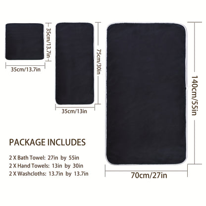 8-Pack Super Soft Coral Bath Towel Set, 2 Bath Towels 68.58 x 139.7 cm, 2 Hand Towels 34.8 x 76.2 cm, 4 Square Towels 34.8 x 34.8 cm, Quick Drying, Quick Absorbent and Lightweight, Outdoor Fitness, Camping Towels Bathroom Tow
