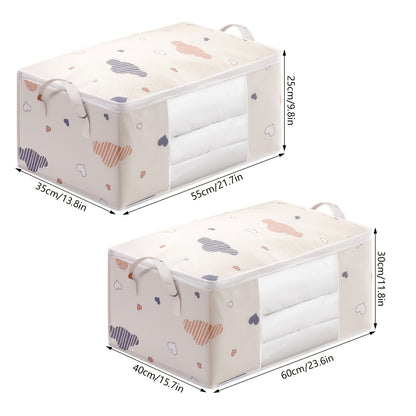 Large Capacity Clothes Storage Bag Organizer With Reinforced Handle, Suitable For Blankets, Bedding, Foldable With Sturdy Zipper, Clear Window Christmas, Halloween, Thanksgiving Gift Easter Gift