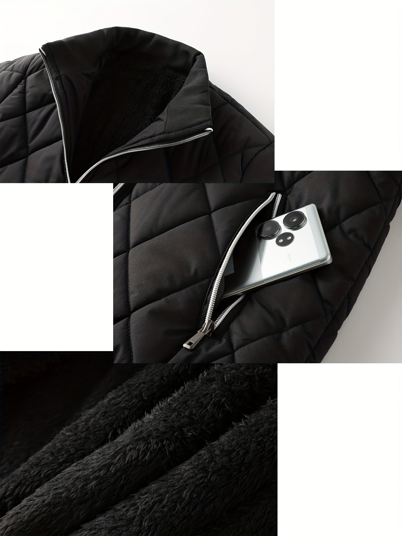 Men's Oversized Winter Coat 2XL-9XL (Big & Tall) - Thick Full-Zip Jacket with Stand Collar, -Filled Large Pockets - Heavy-Duty Cold Weather Outerwear for Plus Size Men, Hand Wash/Dry Clean (Casual Winter Jacket), PLUS SIZE