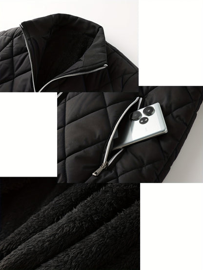 Men's Oversized Winter Coat 2XL-9XL (Big & Tall) - Thick Full-Zip Jacket with Stand Collar, -Filled Large Pockets - Heavy-Duty Cold Weather Outerwear for Plus Size Men, Hand Wash/Dry Clean (Casual Winter Jacket), PLUS SIZE