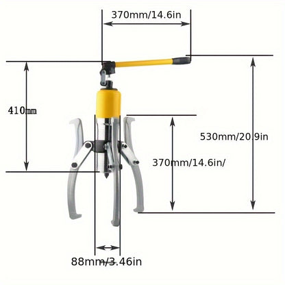 20T Manual Hydraulic Puller Hydraulic Wheel Hub Puller Hydraulic Gear Puller for Pulling Shafts Flanges Gears Pulleys Flywheels Bearing Chucks Apart