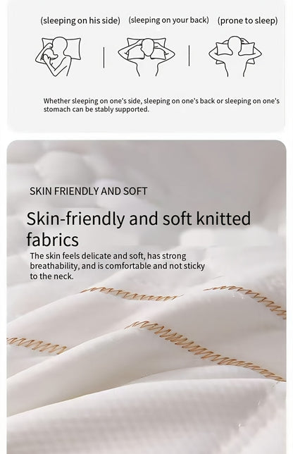 1pc Zero Pressure Deep Sleep Neck Pillow - 4-Level Ergonomic Cervical Pillow with Anti-Hunchback Design, Soft & Firm Support for Side/Back/Stomach Sleepers, Non-Collapsing Core, 8-Hour Comfort, Hand Washable, Ideal for Home U