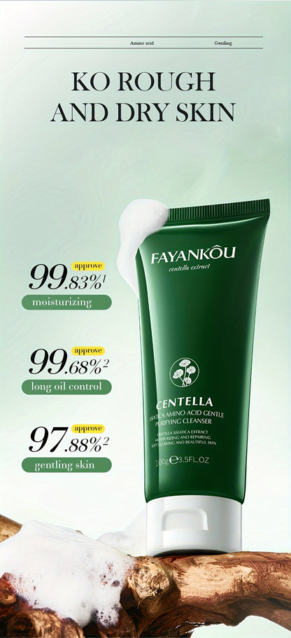 Centella Asiatica Amino Acid Facial Cleanser 100g - Gentle, Deep Cleansing & Moisturizing for Smooth, Radiant Skin | Oil Control, Hyaluronic Acid Infused, Fragrance-Free