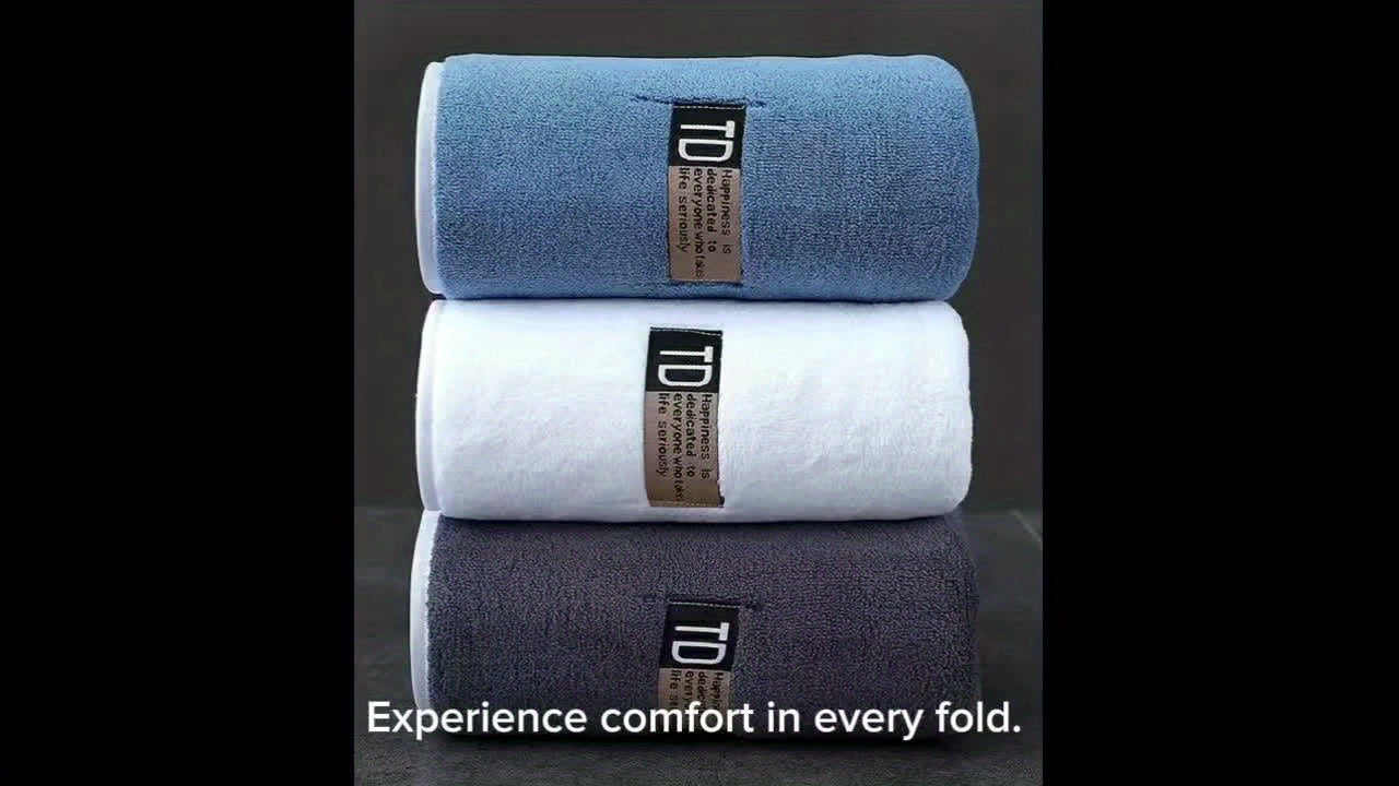 9pcs Large Size Three Colors Super Soft Super Absorbent Bath Towel Set, Blue, White, Gray Composition, Exquisite and Durable, Not Shedding, 5-Star Standard