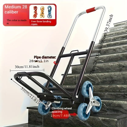 1pc Heavy-Duty Folding Hand Truck with Stair-Climbing Wheels, Compact Folding Cart, Heavy Load Capacity, for Home, Warehouse, Grocery Shopping, Moving - Space-Saving Design