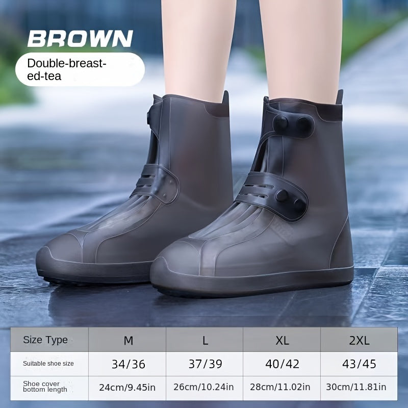 Pair of Outdoor Anti-Slip, Odor-Resistant, and Durable Waterproof Shoe Covers
