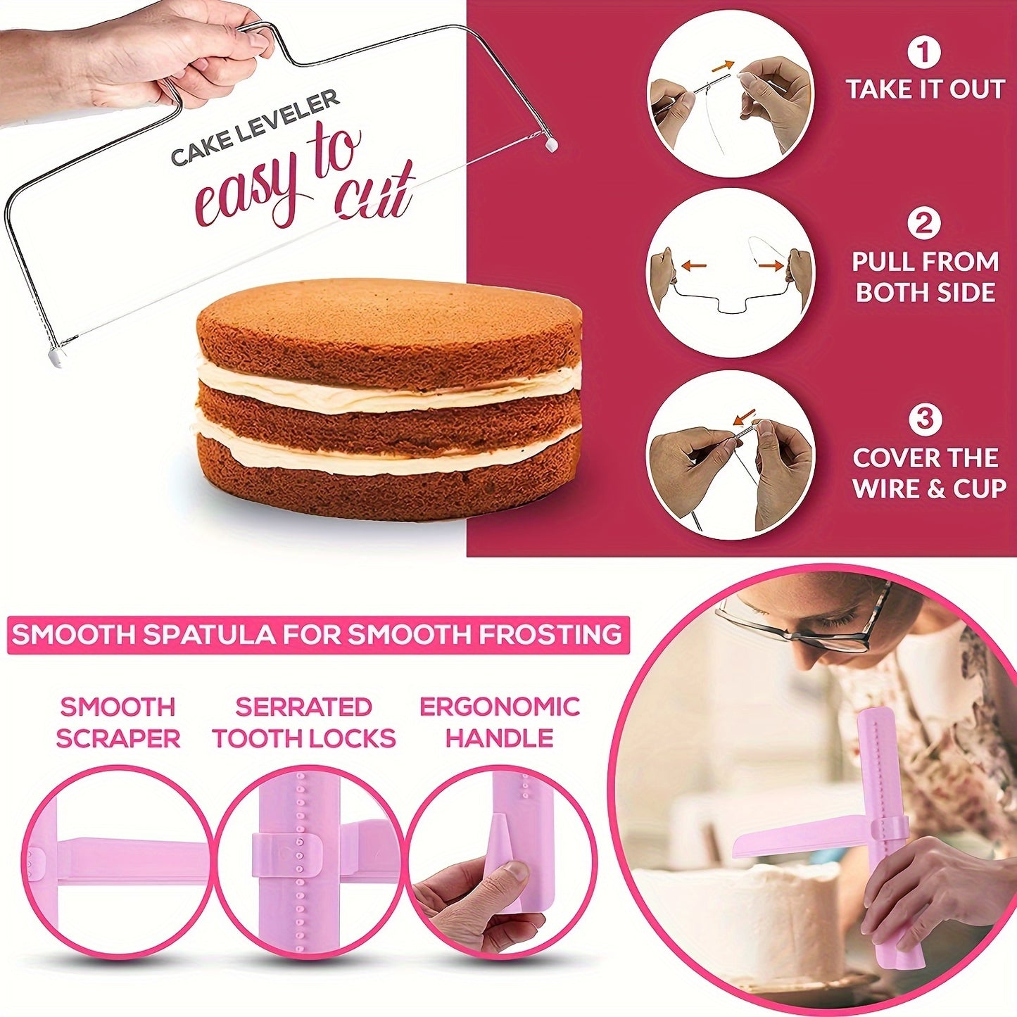 200pcs Cake Decorating Supplies, Cake Decorating Kit For Beginners, Baking Pastry Tools, Numbered Icing Tips With Pattern Chart, Baking Supplies
