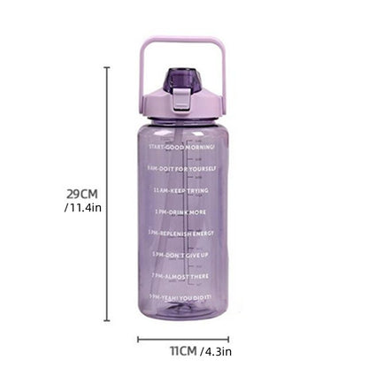 2L Sports Cup Water Bottle With Straw - Large Capacity, Portable & Durable For Outdoor Sports & Fitness!