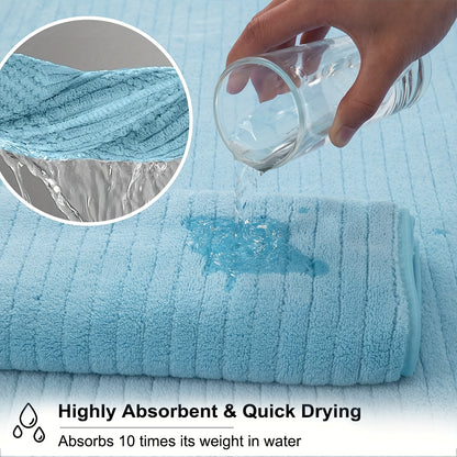 8pcs Solid Color Towels Set, Bath Towels 71.12cm*139.7cm & Hand Towels 35.56cm*76.2cm, Super Soft Breathable Bathroom Towels, Highly Absorbent Shower Towel, For Beach Spa Gym Hotel, Bathroom Supplies