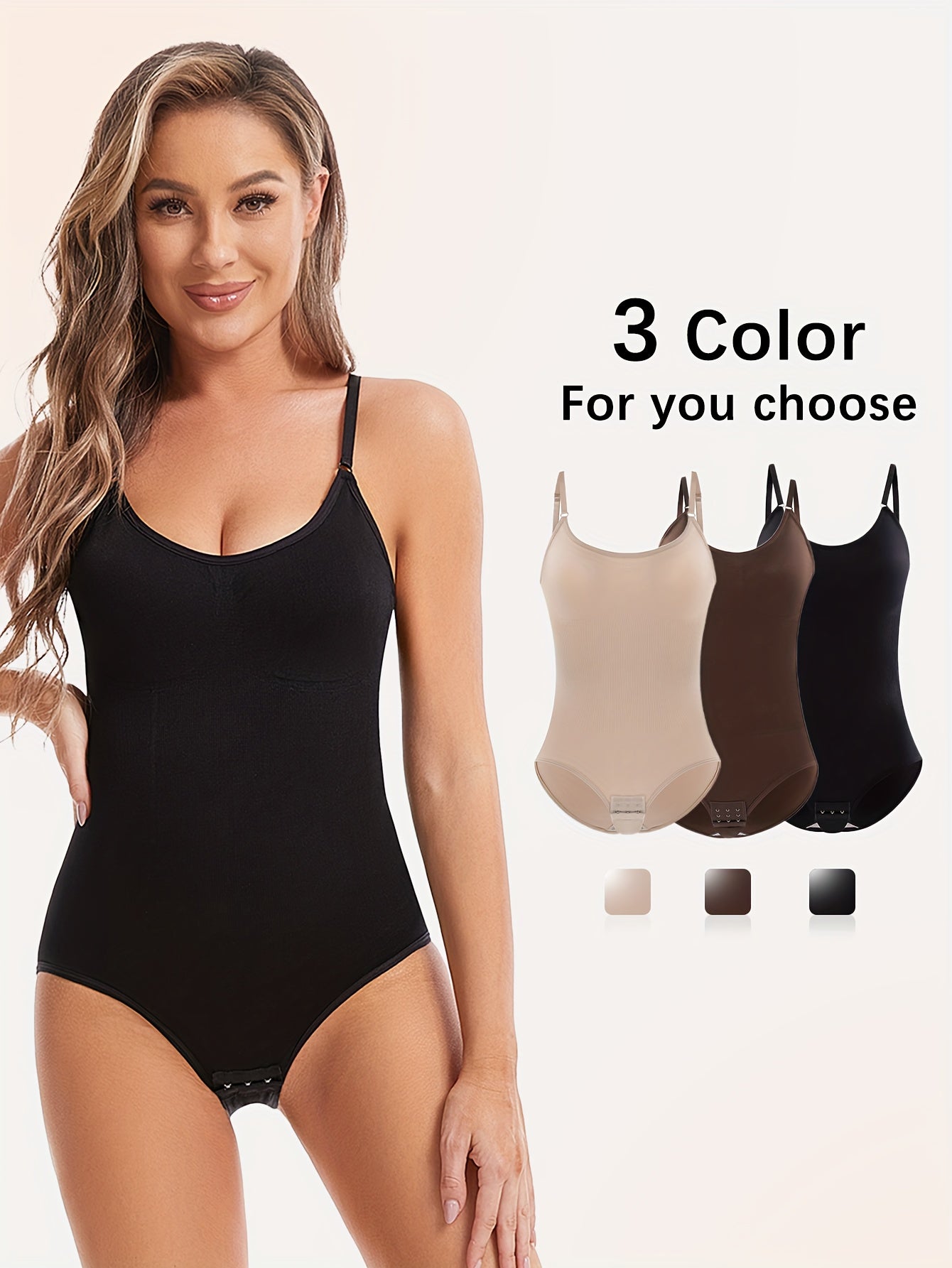 3pcs Seamless Body Shaping Bodysuits With Tummy Control, Buttock Lifting, And Hip Slimming Features