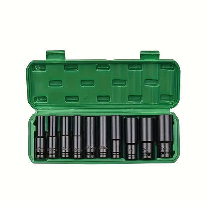 1/2" Electric Wrench and Socket Set - Heavy-Duty Pneumatic Wind Gun with Hexagonal Long Head for Efficient Auto Repair, Maintenance, and DIY Projects - Durable Hardware Tools for Professionals and Homeowners