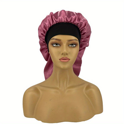 Silky Long Bonnet For Sleeping Solid Color Night Cap For Women Hair Care Tools For Sleeping In Overnight