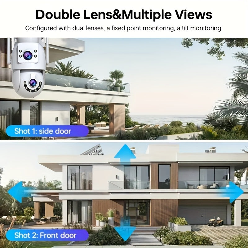 JOOAN AI- 360° Pan-Tilt-Zoom Security  with Full HD 1296P, Night Vision, Motion Detection, 24/7 Recording, 2.4G/5G WiFi, Cloud Storage, Siren Alarm, Indoor/Outdoor Surveillance  with AI Tracking,, Compatible with Smartphones