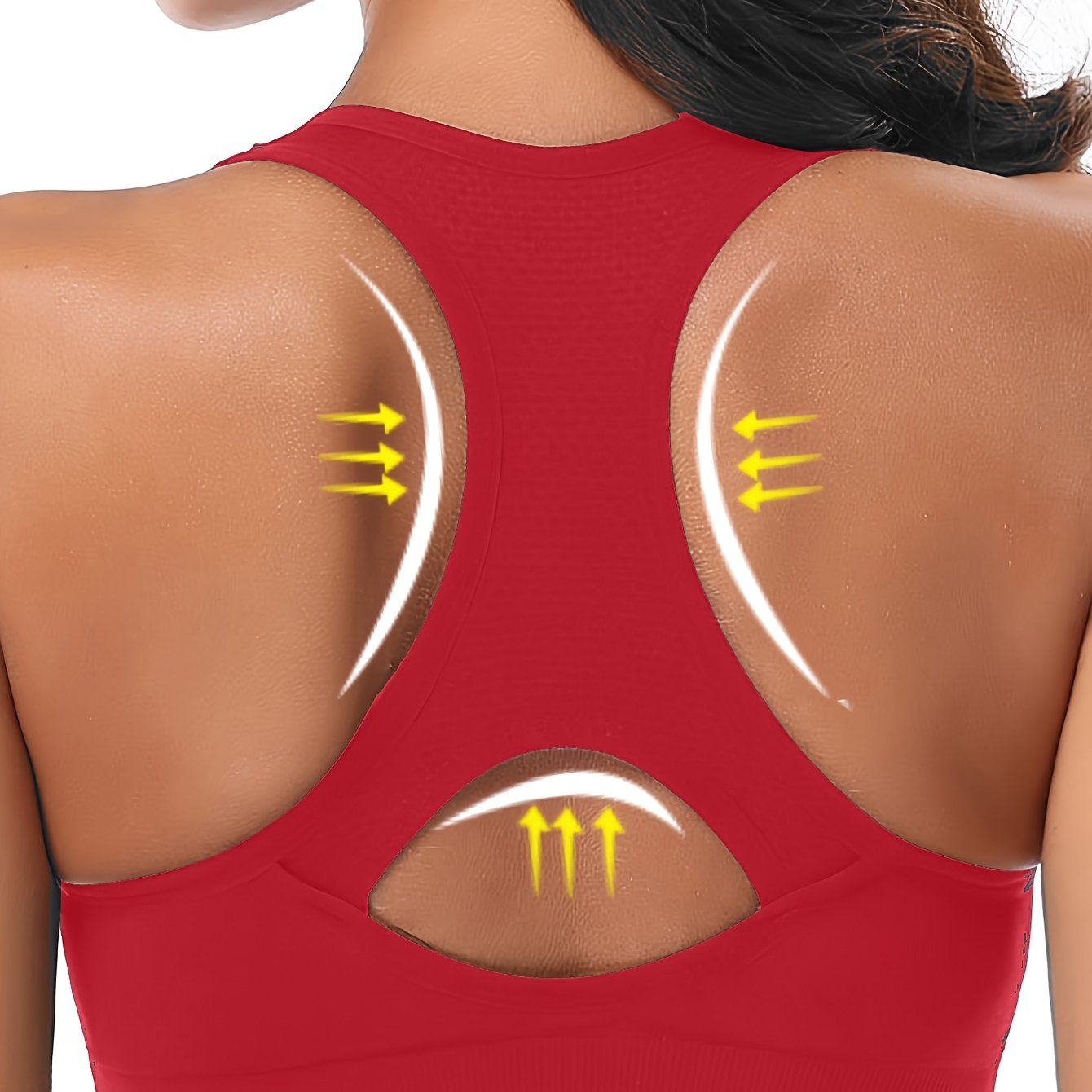 Women's High-Support Sports Bra with Removable Pads - Quick-Dry, Shockproof, Double-Layer Racerback Vest for Running & Fitness, Breathable Nylon-Elastane Blend, Non-See-Through, All-Season Activewear