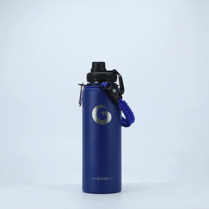 Garrafa de água isolada BIGRD para o Dia de Ação de Graças e Dia dos Namorados, 1,8L (40oz/1183ml ou 64oz), aço inoxidável com tripla camada de vácuo (mantém a temperatura fria durante 48 horas), pega de paracord e tampa com bico de palhinha. (1 unidade)