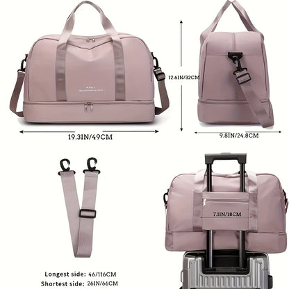 Large Capacity Expandable Gym & Travel Bag - Durable Nylon, Multi-Pocket Design with Zipper Closure, Ideal for Fitness, Overnight, and Weekend Trips, Gym Bag|Expandable Bag|Zippered Bag