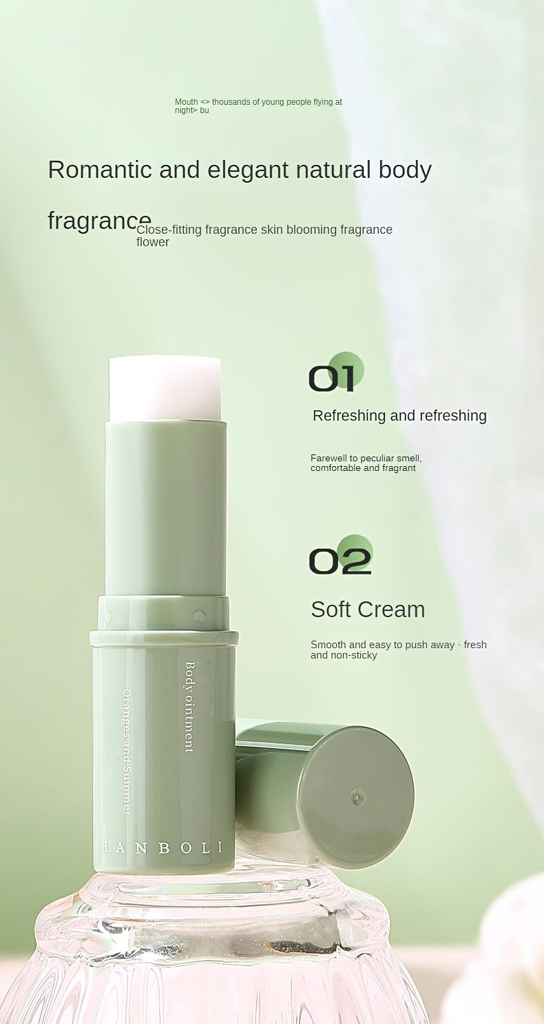 Hanboli Herbal Scented Alcohol-Free Solid Stick Perfume for Adults - Floral Fragrance Note, Fresh Body Cream, Portable & Elegant - Perfect Gift for Girls