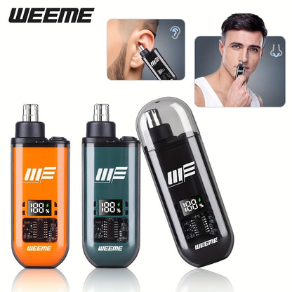 WEEME Men'S USB-Powered Ear & Nose Hair Trimmer with LCD Display, Rechargeable Battery, Ergonomic Design for Precise Trimming, Ideal Gift for Father'S Day, Birthday