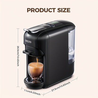 CAFELFFE 5-in-1 Multifunctional Capsule Coffee Machine | Hot/Cold | Compatible With NES Capsules, DG Capsules, K-Cup Capsules, ESEpod And Ground Coffee | Automatic Coffee Maker For Home & Office | Great Gift For Family/ Fathe