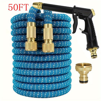 1 Roll, New Retractable Water Hose Car Wash Flowers Magic Hose Magic Water Hose Home Car Wash Garden Hose 3 Times Retractable Spray Gun