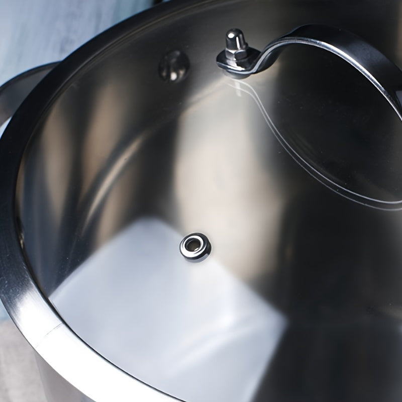 PureCook IH Stainless Steel High Pot 6/15L with Double Handle and Tempered Glass Lid - Suitable for Stew, Soup & Induction Cooking - Durable Food Grade, Even Heating, Thick Material, Non-Toxic, Cool Touch Handle, Perfect Kitc