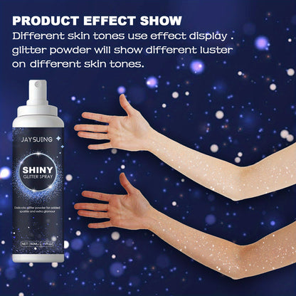 1PCS Glitter Spray Shimmer Silver Glitter Hairspray, Hair Body Glitter Spray, Silver Holographic Highlight Powder Spray For Party Perform Brighten Makeup
